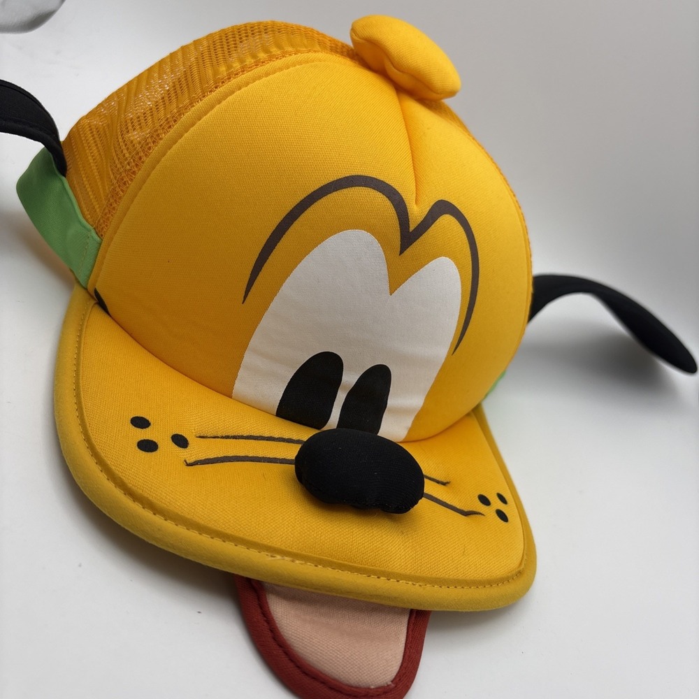 Disney Parks Pluto Ears Hat Adult SnapBack Mesh Trucker Baseball Hat